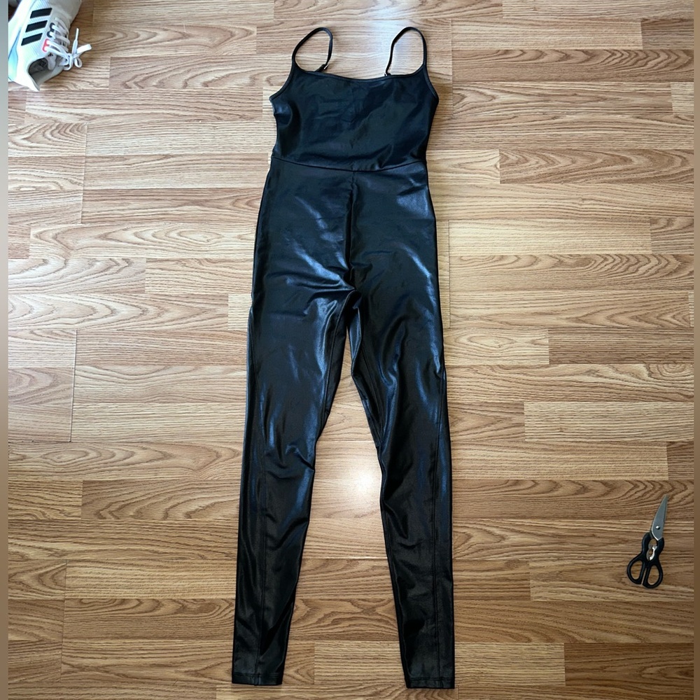 Wild Fable Shiny Black Jumpsuit